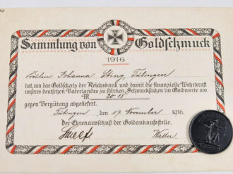 1.Weltkrieg, Spendenmedaille " In Eiserner Zeit 1916...