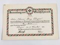 1.Weltkrieg, Spendenmedaille " In Eiserner Zeit 1916 " dazu die  passende Urkunde