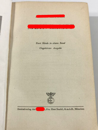 Adolf Hitler " Mein Kampf" blaue Ganzleinenausgabe  von 1942 in gutem Zustand