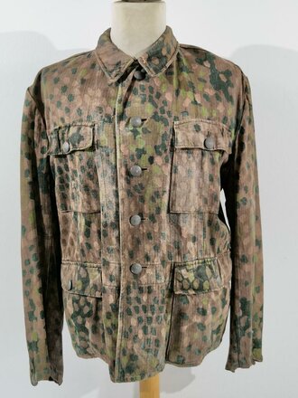 Waffen SS Feldbluse Erbsentarn. Getragenes Kammerstück aus Drillichmaterial