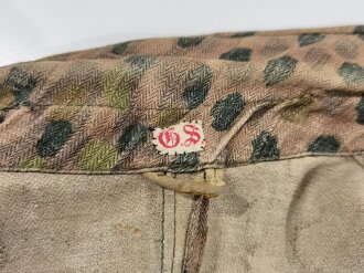 Waffen SS Feldbluse Erbsentarn. Getragenes Kammerstück aus Drillichmaterial