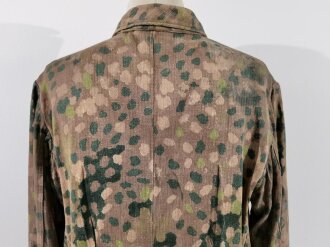 Waffen SS Feldbluse Erbsentarn. Getragenes Kammerstück aus Drillichmaterial