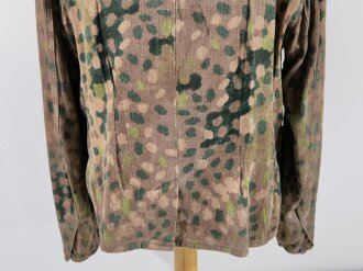 Waffen SS Feldbluse Erbsentarn. Getragenes Kammerstück aus Drillichmaterial