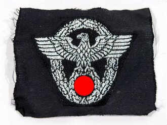 Polizei III.Reich, Adler für das Schiffchen für Offiziere, silberfaden auf schwarz