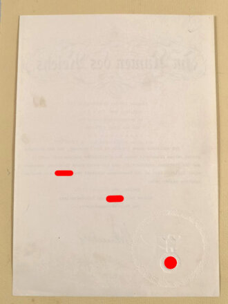 Generalfeldmarschall Walther von Brauchitsch - Eigenhändige Unterschrift auf einer Beförderungsurkunde für einen Major, diese datiert 1940. Guter Zustand, in der eierschalenfarbigen Hülle