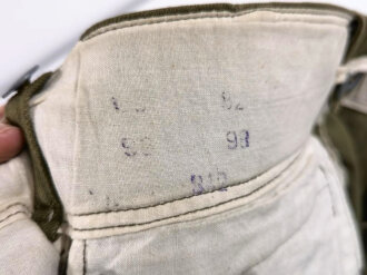 Heer, Stiefelhose in Tropenausführung Modell 1942 ?, getragenes Kammerstück mit einer grösseren Reparaturstelle