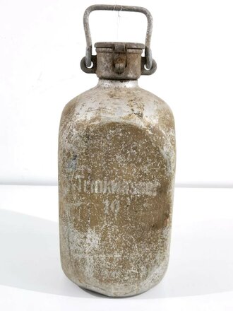 10 Liter Trinkwasser Kanne der Wehrmacht. Originallack, Deckel schliesst