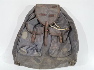 Rucksack Luftwaffe, stark getragenes, ungereinigtes Stück, datiert 1935, die Trageriemen fehlen