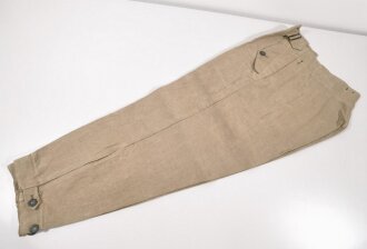 Luftwaffe, Drillichhose rohweiss, Kammerstück von 1935, wohl ungetragenes Stück