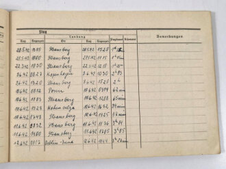 Luftwaffe Flugbuch eines Flugzeugführerbegleiters mit 28 bestätigten Flügen  ( Wohl Schulflügen)  1941