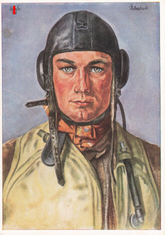 Ansichtskarte Unsere Luftwaffe " W. Willrich: Erfolgreicher deutscher Jagdflieger"
