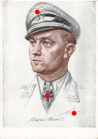 Ansichtskarte Luftwaffe " W. WIllrich - Ritterkreuzträger Major Oesau Kommodore einer Jagdgeschwaders"