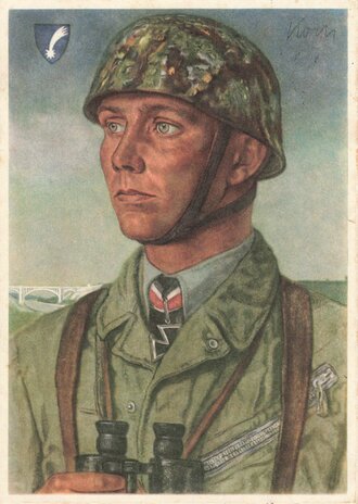 Ansichtskarte Unsere Luftwaffe " W. Willrich: Ritterkreuzträger Major Koch", gelaufen 1940