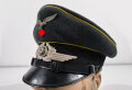 Luftwaffe Schirmmütze für Mannschaften fliegendes Personal oder Fallschirmtruppe, das Schweißband leicht defekt, sonst guter Zustand. Kopfgrösse 56