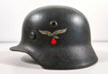 Luftwaffe Stahlhelm Modell 1940. Zusammengehöriges, in allen Teilen originales Stück in gutem Gesamtzustand