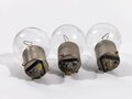 3 Stück Glühlampen für  Luftwaffe Hinderniskennzeichnung , Panzerhandlampe Fl 56211. Funktion nicht geprüft