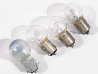 4 Stück Glühlampen für  Luftwaffe Hinderniskennzeichnung , Panzerhandlampe Fl 56211. Funktion nicht geprüft