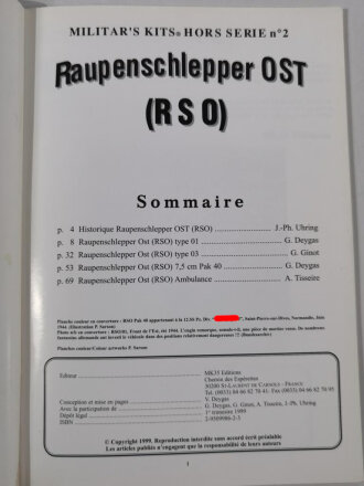 "Raupenschlepper OST RSO", in franz. Sprache /en  français, 80 Seiten, A4