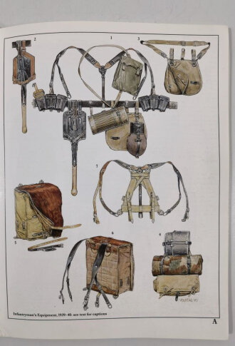 "German Combat Equipments 1939-45 (Men-at-Arms Series)", 47 pages, English language book, used good 