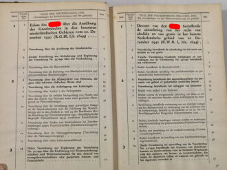 "Verordnungsblatt für die besetzten niederländischen Gebiete Jahr 1941 Verordeningenblad voor het bezette Nederlandsche Gebied Jaar 1941", 1034 Seiten, stark gebraucht