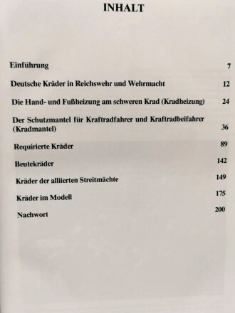 "Kräder im Einsatz 1934-1945 - Militärkräder in Reichswehr und Wehrmacht, Requirierte Kräder, Beutekräder, Kräder der alliierten Streitmächte" 199 Seiten, DIN A5