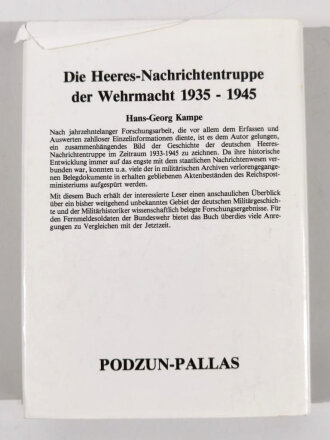 "Die Heeres-Nachrichtentruppe der Wehrmacht 1939-1945", 214 Seiten, A5, gebraucht, Einband defekt