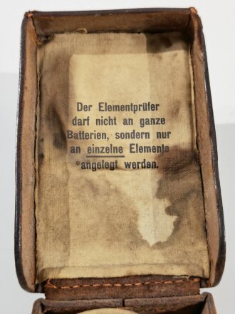 1.Weltkrieg, Elementprüfer in ungeschwärzter Tasche, Funktion nicht geprüft