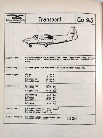 "Die Sturm- und Lastensegler GO 242 GO244 GO 345 P39 KA430", 176 Seiten, A5, gebraucht