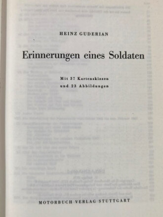 "Erinnungen eines Soldaten",von Heinz Guderian,  464 Seiten, unter A4, gebraucht