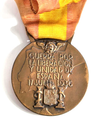 Italien Medaille für Kriegsfreiwillige im Spanischen Bürgerkrieg für die Befreiung Spaniens "Guerra por la Liberation y Unidad de Espana 17. Julio 1936"