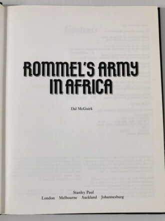 "Rommels Army in Africa", 192 pages, used book, good condition