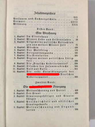 "Mein Kampf Hochzeitsausgabe der Stadt Bielefeld", 1941, 781 Seiten, guter Zustand, etwas fleckig