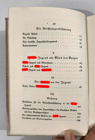 "Die Hitler-Jugend Idee und Gestalt", v.Schirach, Leipzig, 1934, 227 Seiten plus Anhang