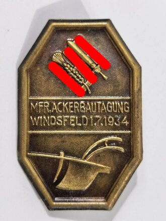 Blechabzeichen " MFR. Ackerbautagung Windsfeld 1.7.1934 "