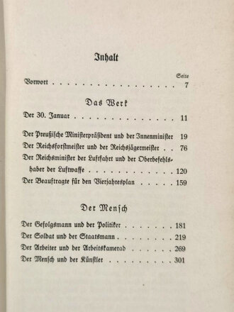 "Hermann Göring Werk und Mensch", München, 1938, 345 Seiten, Einband geklebt