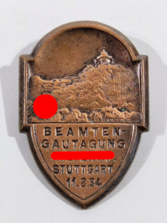 Blechabzeichen " Beamten gautagung NSDAP Stuttgart 11.2.1934 "