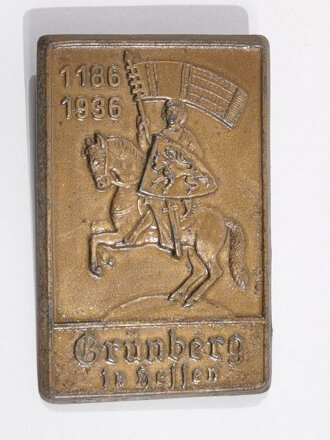 Blechabzeichen " Grünberg in Hessen - 1186- 1936 "