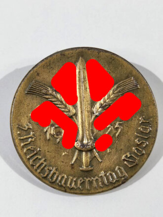 Metallabzeichen " 3. Reichsbauerntag Goslar 1935 " Durchmesser 35mm