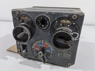 Luftwaffe FBG.3 Ln 26564, Fernbediengerät zur Umschaltung der Antennen auf LW- / KW-Betrieb für Fu G10. Originallack, Funktion nicht geprüft, ungereinigtes Stück