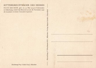 Ansichtskarte "Ritterkreuzträger des Heeres: Hans Becker"