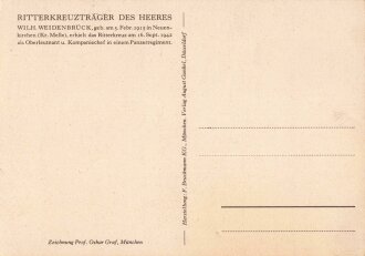 Ansichtskarte "Ritterkreuzträger des Heeres: Wilh. Weidenbrück"