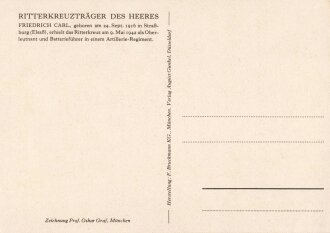 Ansichtskarte "Ritterkreuzträger des Heeres: Friedrich Carl"