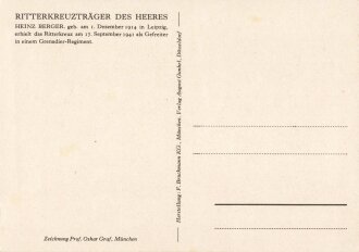 Ansichtskarte "Ritterkreuzträger des Heeres: Heinz Berger"