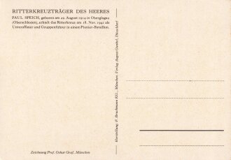 Ansichtskarte "Ritterkreuzträger des Heeres: Paul Speich"