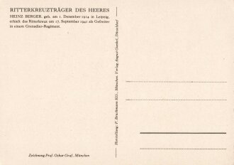 Ansichtskarte "Ritterkreuzträger des Heeres: Heinz Berger"