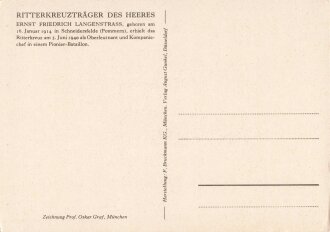 Ansichtskarte "Ritterkreuzträger des Heeres: Ernst Friedrich Langenstrass"