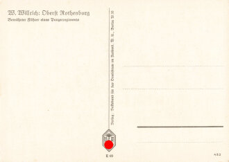 Ansichtskarte W.Willrich: "Ritterkreuzträger Oberst Rothenburg"