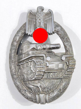Panzerkampfabzeichen in Bronze mit Hersteller markiert " Karl Wurster Markneukirchen ", bronzierung  vergangen