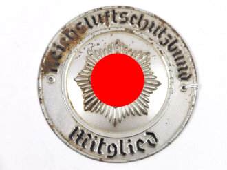Türplakette " Mitglied Reichsluftschutzbund " Durchmesser 70mm mit leichten Rostansetzen