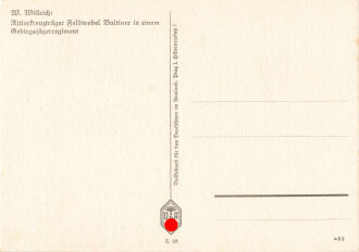 Ansichtskarte W.Willrich: "Ritterkreuzträger Feldwebel Valtiner in einem Gebirgsjägerregiment"